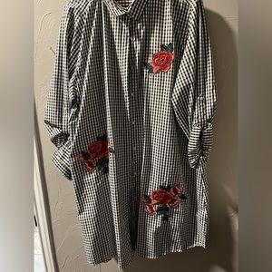 Cute button down dress with iron ons it’s comfy and fresh